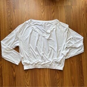 Athleta V-Neck Cinched Modal Blend Long Sleeve Top XL